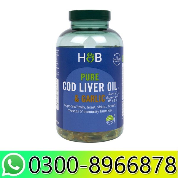 H&B Cod Liver Oil 1200mg + Garlic In Pakistan