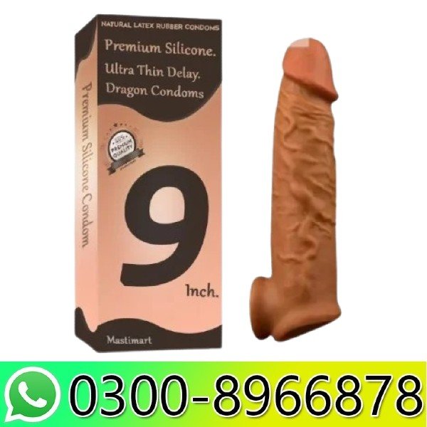 9 Inch Premium Dragon Silicon Condom In Pakistan