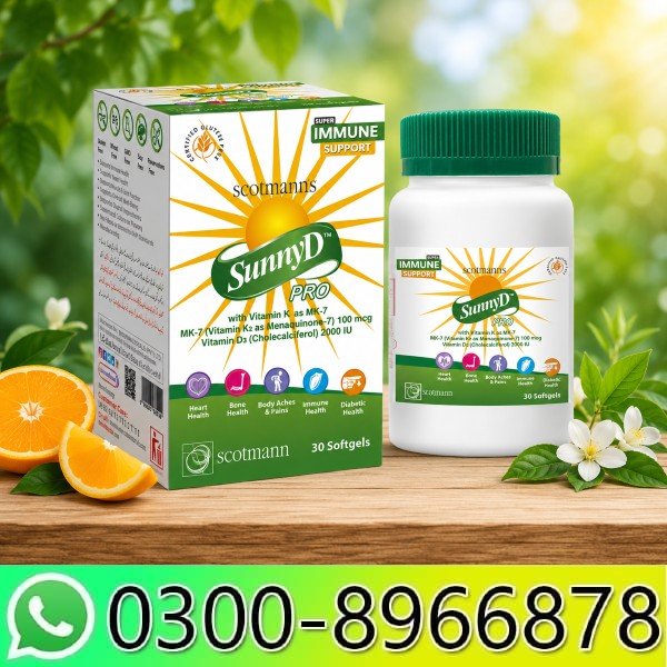 Scotmann SunnyD PRO Vitamin D3 & K2- 60 Softgels In Pakistan